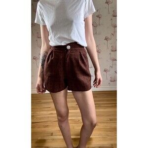 Christian Dior Vintage Tweed Burgundy Shorts